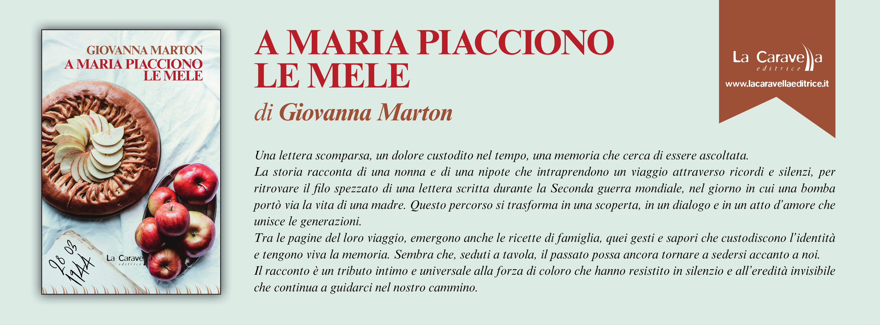 NUOVE USCITE:  A MARIA PIACCIONO LE MELE di Giovanna Marton